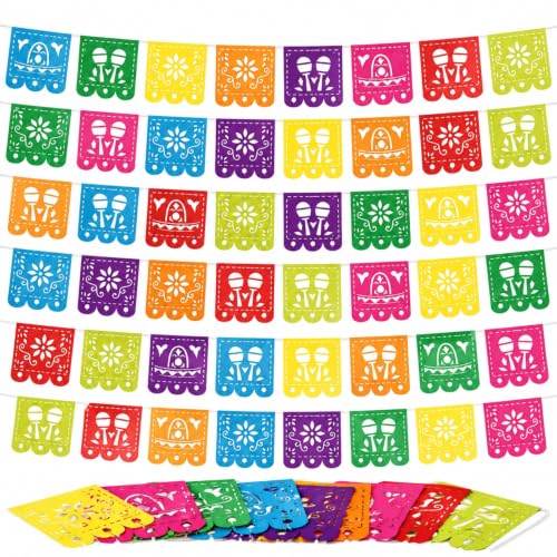 Mini Dia De Los Muertos Papel Picado Banner - 54 Vivid Mexican Party Flags
