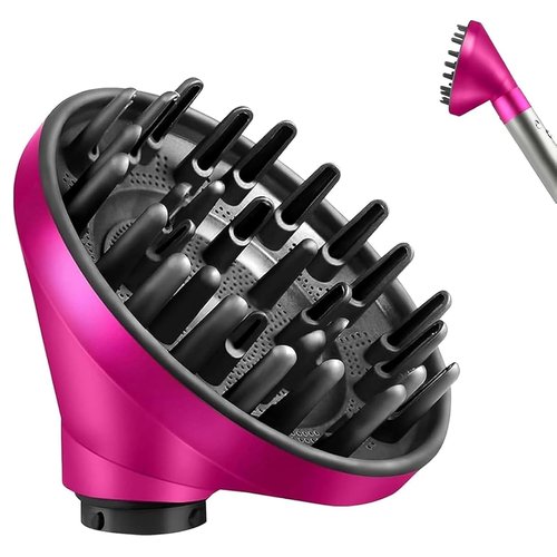 Dyson Upgraded Large Diffuser Attachment - Converts Airwrap Styler to Hair Dryer, Heat Resistant Nylon, Rose