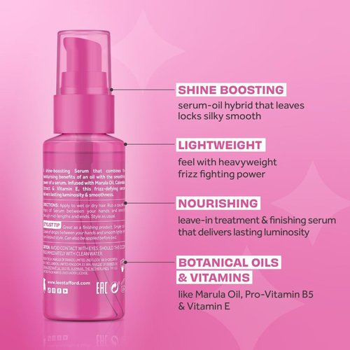 Lee Stafford Shine Hair Serum - Illuminate & Shine | Anti-Frizz Styling Oil for Dry Hair, 1.7 Fl Oz