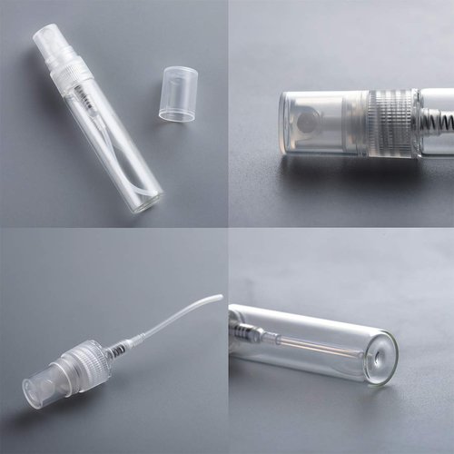 25Pcs 5ml Mini Empty Clear Glass Spray Bottle, Refillable Fine Mist Spray Perfume Bottle Empty, Glass Bottle Sprayer, Sample Spray Container Cosmetic Atomizer for Cleaning, Travel (25Pcs 5ml Bottles)