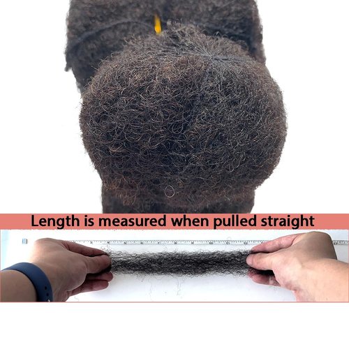 Tight Afro Kinky Human Hair for Dreadlocks,Ideal for Making Locs,Repair Extensions,Twist or Braids 2 Bundles/Package Natural Black #1B 8inch