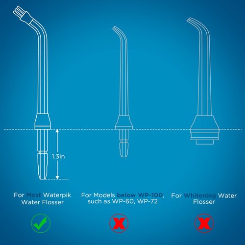 Replacement Heads for Waterpik, Replacement Picks for Water Pik Water Flosser (8 Plaque Chaser Tips + Storage Case + Travel Case)