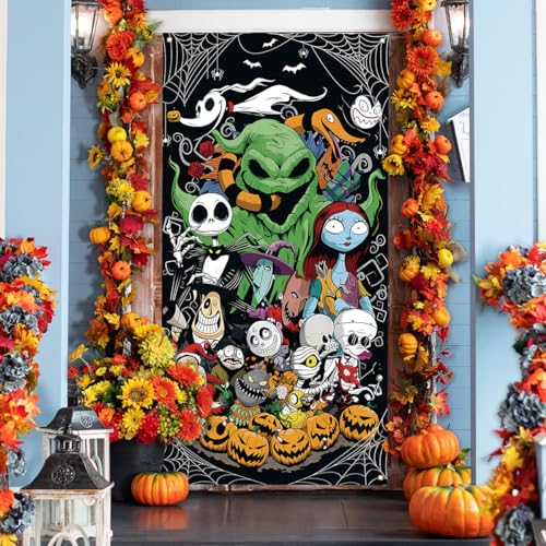 Halloween Door Cover 71x35 Inch Spooky Home Decoration Banner - Indoor Outdoor