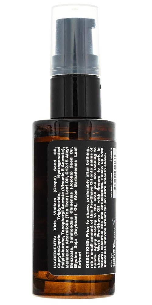 Suavecito Shave Oil - Softens Skin & Beard, Prevents Irritation - 1 oz Pump Bottle with Natural Ingredients