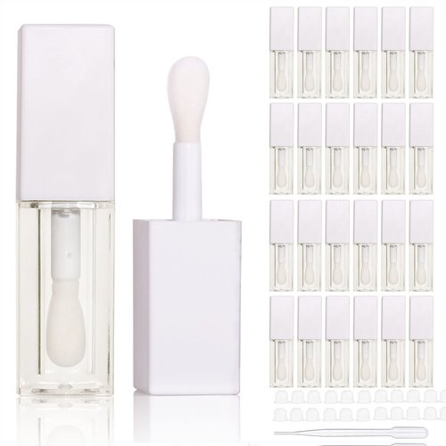 24pcs 5ml Empty white square lipgloss tubes bulk wholesale with big wand lipgloss containers…