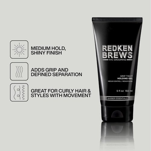 Redken Brews Holding Gel For Men - Medium Hold, Shine & Flake-Free Styling for All Hair Types