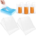 Harloon 500 Pcs Disposable Tattoo Bottle Bags Tattoo Squeeze Bottle Bag 6 x 8 Inch Disposable Plastic Bags for Cleaning Supplies(Transparent)