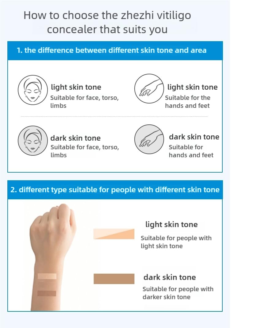 ZHEHZI vitiligo cover pen concealer, Waterproof Long-Lasting 3-7 Days Face &Hands&legs& Body Coverage full coverage and suitable for all kind of skin, 3.5g (light skin, face and body）