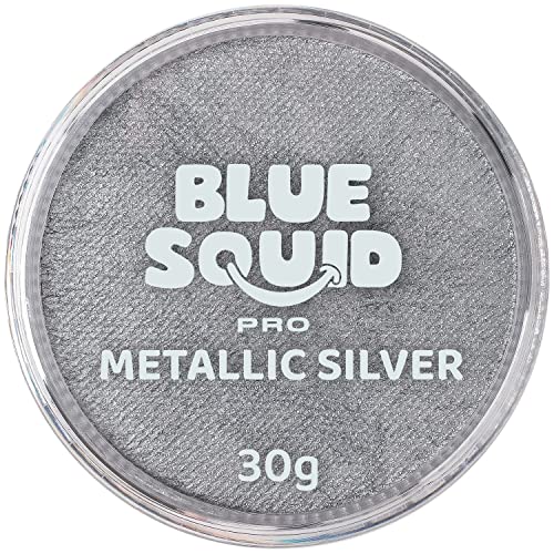 Blue Squid Metallic Silver Face & Body Paint - Water Activated 30g, Kids & Adults