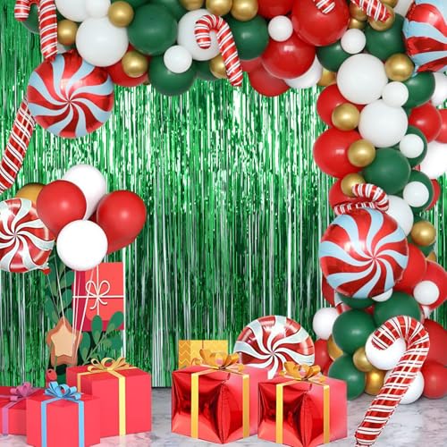 Green Fringe Backdrop Streamers for Party Decorations 2 Pack - 3.3 x 8.2 Feet