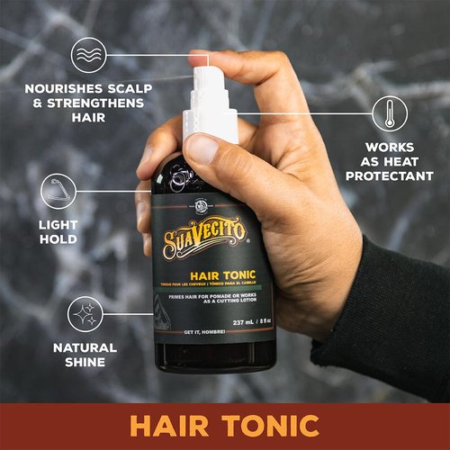 Suavecito Hair Tonic Spray 8 oz | Nourishing Formula for Resilient Hair - Alcohol-Free & Sulfate-Free - Rosemary & Witch Hazel