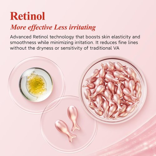 HKH Retinol Serum Capsules - Anti-Aging Face Serum with Vitamin A & E for Smoother, Firmer Skin | 38 Capsules