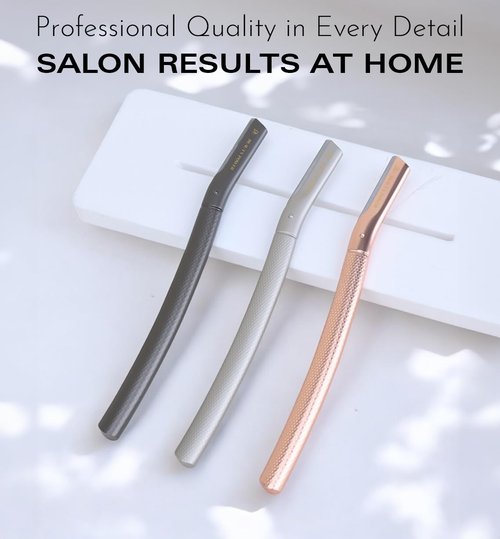 Beauty Power Eyebrow Razor with 6 Blades & Travel Case – Face Razors for Women & Men, Eyebrow Trimmer Shaper with Precision Cover, Facial Shaver & Dermaplaning Tool for Smooth Skin - Valentine's Gift
