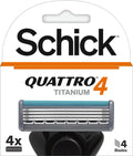 Schick Quattro Cartridges, Titanium, 4 ct.