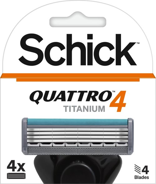 Schick Quattro Cartridges, Titanium, 4 ct.