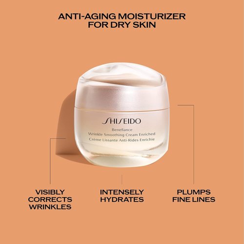 Shiseido Benefiance Wrinkle Smoothing Cream - Anti-Aging Moisturizer for Dry Skin - Visibly Reduces Wrinkles & Hydrates