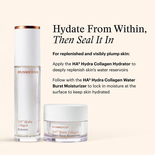 SkinMedica HA⁵ Hydra Collagen Water Burst Face Moisturizer with Vegan Collagen - Plumping Face Cream with Microbiome Barrier Complex for 24-Hour Hydration - Helps Replenish Dry, Dull Skin (1.7 Fl Oz)