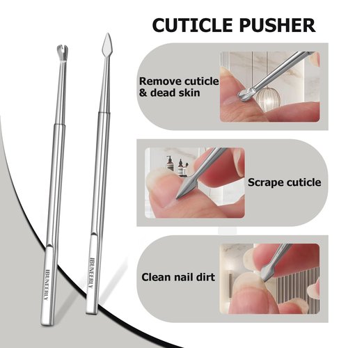 IBUNEERLY Manicure Set, Nail Cutters Set with Travel Leather Case, Professional Manicure Tools for Thick Nail & Ingrown Nail, Nail Cutters for Men and Women, Silver
