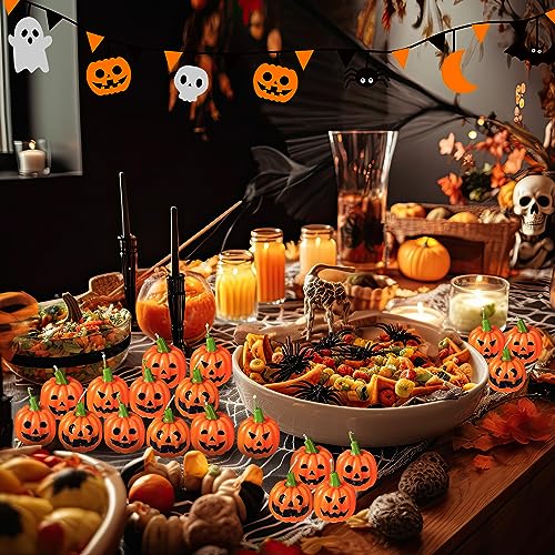 Halloween Pumpkin Candle Set - Cute Ghost Face Tealights, 24 Pieces - Pumpkin Variation