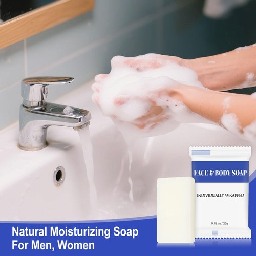 Travel Size Bars Soap in Bulk, Individually Wrapped Mini Small Body Hand and Face Soaps Toiletries Amenities for Hotel, Shelter/Homeless/Nursing Home/Charity/Motel/Guest Bathroom 0.88 oz (120 Pack)