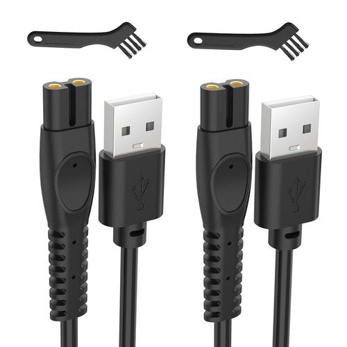 Philips Norelco Charger Cord - 5V Power Cable for OneBlade QP2724, QP1924, QP2834 | 2-Pack Replacement