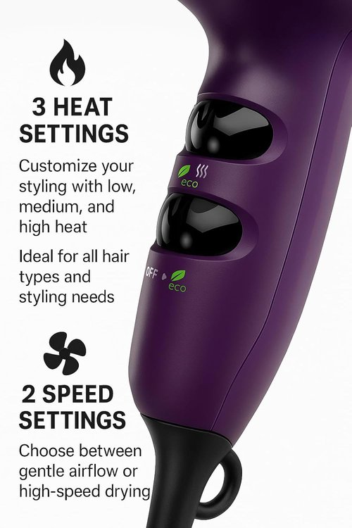 Remington Ionic Compact Hair Dryer - Travel Size, 1875 Watts, 3 Heat & 2 Speed Settings