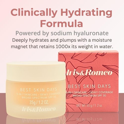 IRIS&ROMEO Tinted Moisturizer SPF30 - Best Skin Days with Vitamin C & Hyaluronic Acid | Light Medium, Warm-Neutral Undertones