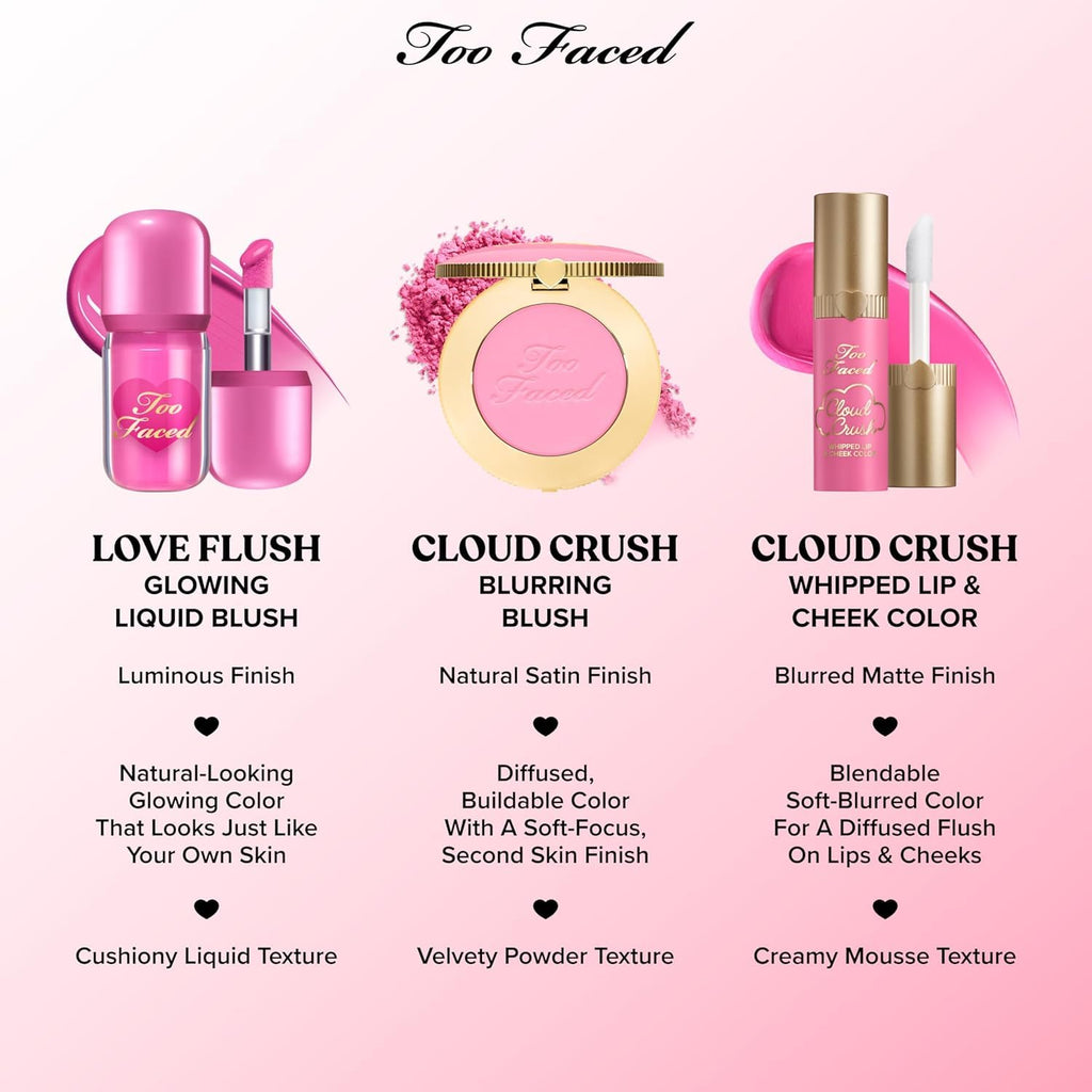 Too Faced Love Flush Blush - Glowing Liquid Blush for a Luminous Finish | Blendable, Natural Color