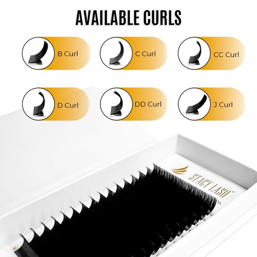 Individual Lashes Semi Permanent Mink Lashes by STACY LASH | Volume & Classic Lash Extensions | D Curl Eye Lashes | Eyelash Extension Supplies for Lash Tech | 16-Rows Lash Tray | D-0.15-MIX 8-15