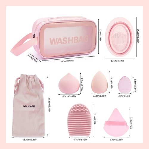 MAANGE Eye Makeup Brushes, 41 Pcs Premium Synthetic Precision Makeup Brush Set Contour Blush Eyeshadow Eyeliner Blending Make Up Brush Kit (Pink, 41 Piece Set)