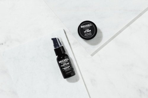Brickell Men's Eye Cream & Serum Set - Natural & Organic Restoring Routine for Men | Unscented