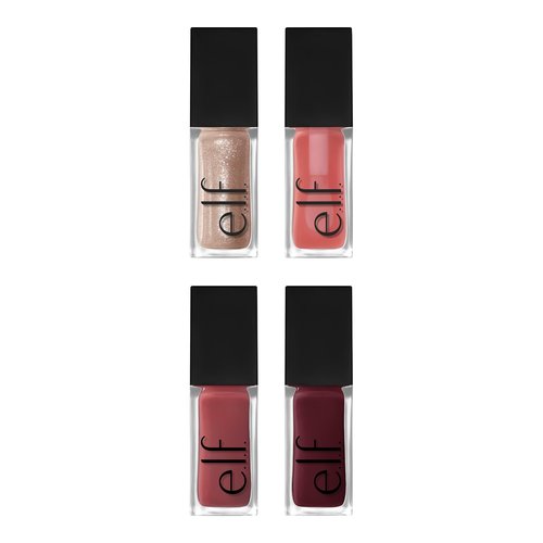 e.l.f. Glow Reviver Quad Goals Lip Oil Kit, 4 Hydrating, Non-Sticky Glossy Tinted Lip Oils, Lip Gloss Set, Moisturizing Lip Care, Vegan & Cruelty-Free