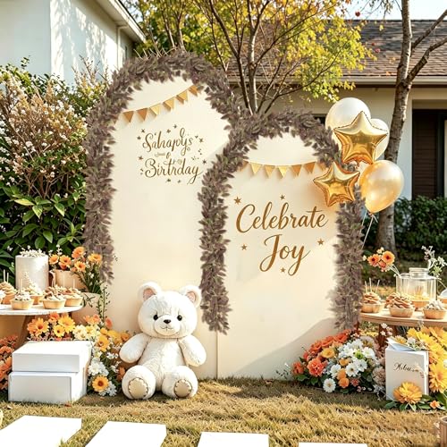Artificial Fall Garland - 6.66 ft Brown Eucalyptus Vines with Adhesive Hooks - 1 Piece