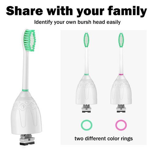 Replacement Toothbrush Heads for Philips Sonicare E-Series/Essence/Xtreme/Elite and Other Screw-on Electric Toothbrush Models, 8 Pack, Dupont Bristles with Protective Cover