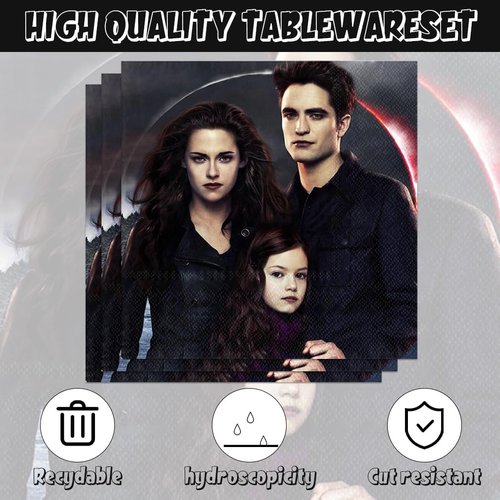Saga of Twilight Party Decorations - 40pcs Tableware Set with Plates & Napkins