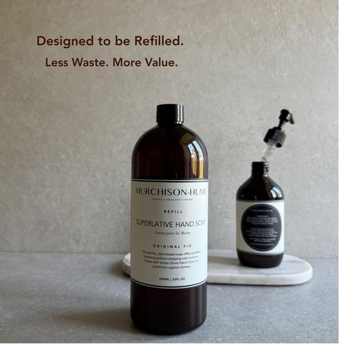 Murchison-Hume Original Fig Hand Soap - Plant-Based Formula with Elegant Refillable Pump | 16 fl oz