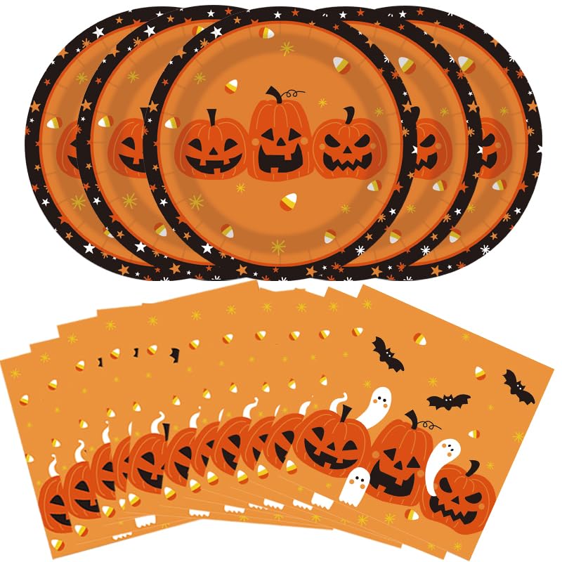 Halloween Party Plates Tableware Set Spooky Disposable Dinnerware - Halloween004