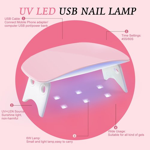 Acrylic Nail Kit for Beginners with Drill U V light, 3pc Acrylic Powder Clear/ Pink /White Set 12Pcs Glitter Powder 200Pcs Fake Tips Nail Starter Kit for Extensions DIY
