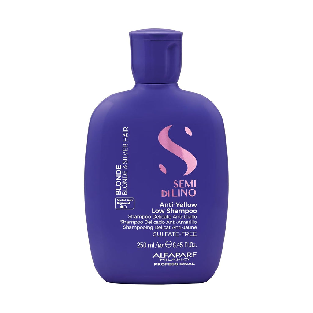 ALFAPARF MILANO Purple Shampoo - Neutralizes Brassy Tones for Blonde & Silver Hair - Hydrating & Strengthening Formula