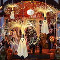 2FT Solar Ghost Garden Lights - Outdoor Halloween Decorations, Warm White 2-Pack