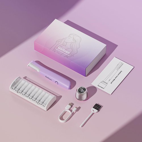Galtxen Sonic Dermaplaning Tool for Women, Rechargeable Face Dermaplane Razor Sonic Edge Technology for Facial Hair, Exfoliating and Peach Fuzz, 10 Refill Blades Purple