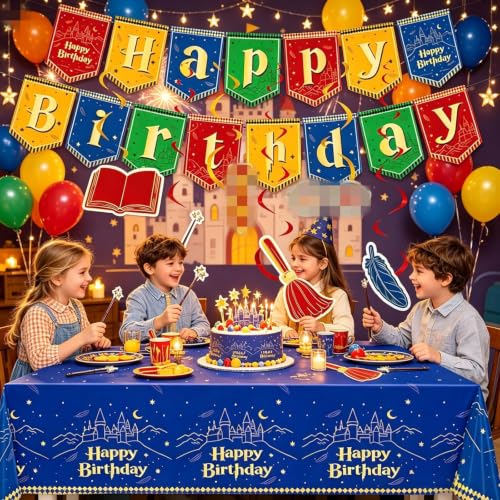 Wizard Magic Birthday Party Supplies Set Blue Theme 126 - Complete Celebration Pack