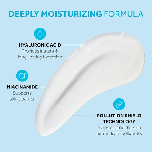 No7 HydraLuminous+ Hydrating Day Gel Moisturizer - Hyaluronic Acid & Vitamin B3 for Skin Hydration | 1.69 Fl Oz