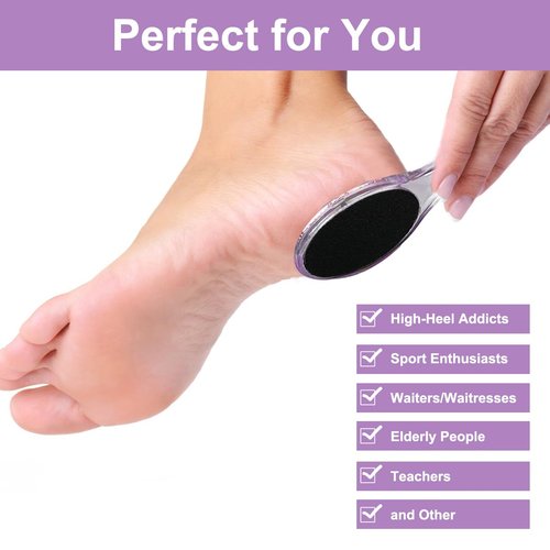 Fangze Foot Brush and Pumice Stone - 4 Pack Foot Brush Scrubber for Shower 4 in 1 Pedicure Foot File Exfoliator for Foot Care - Purple and Blue