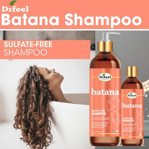 Difeel Batana Shampoo - Strengthening Sulfate-Free Formula for Thicker, Smoother Hair | 33.8 Ounces