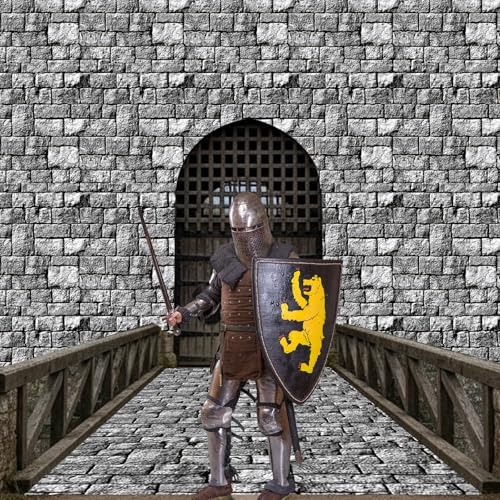 Medieval Stone Wall Backdrop Tablecloth Roll - 3543 x 51 Inches, Party Decor