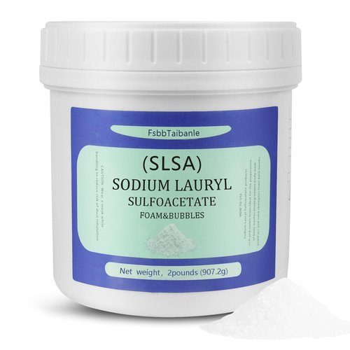 2 Pound of SLSA Powder for Bath Bomb Making, Premium Sodium Lauryl Sulfoacetate Powder, Sodium Lactate for soap Making, Gentle on The Skin. Suitable for Bath TrufflesCrafting Bath Bombs and More