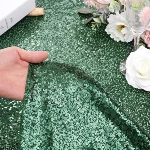 Emerald Green Sequin Round Tablecloth 132 Inch Glitter Party Table Cover - Variation of THIS listing