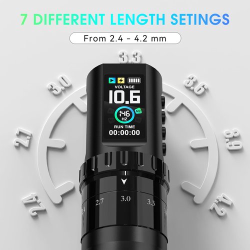 Solong E201 Pro Cordless Tattoo Gun Kit Tattoo Machine with 7 Strokes Length,Dual 1800mAh Power Batteries and 100ML Tattoo Ink Mechanical Tattoo Supply for Beginners & Artists SL-TKE201A-1-US