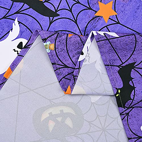 Halloween Tablecloth Spider Web Pumpkin Ghost Waterproof 55x55 Inch - Purple - Variation of THIS listing